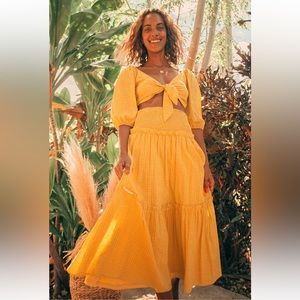 Lulu's Yellow Midi Dress